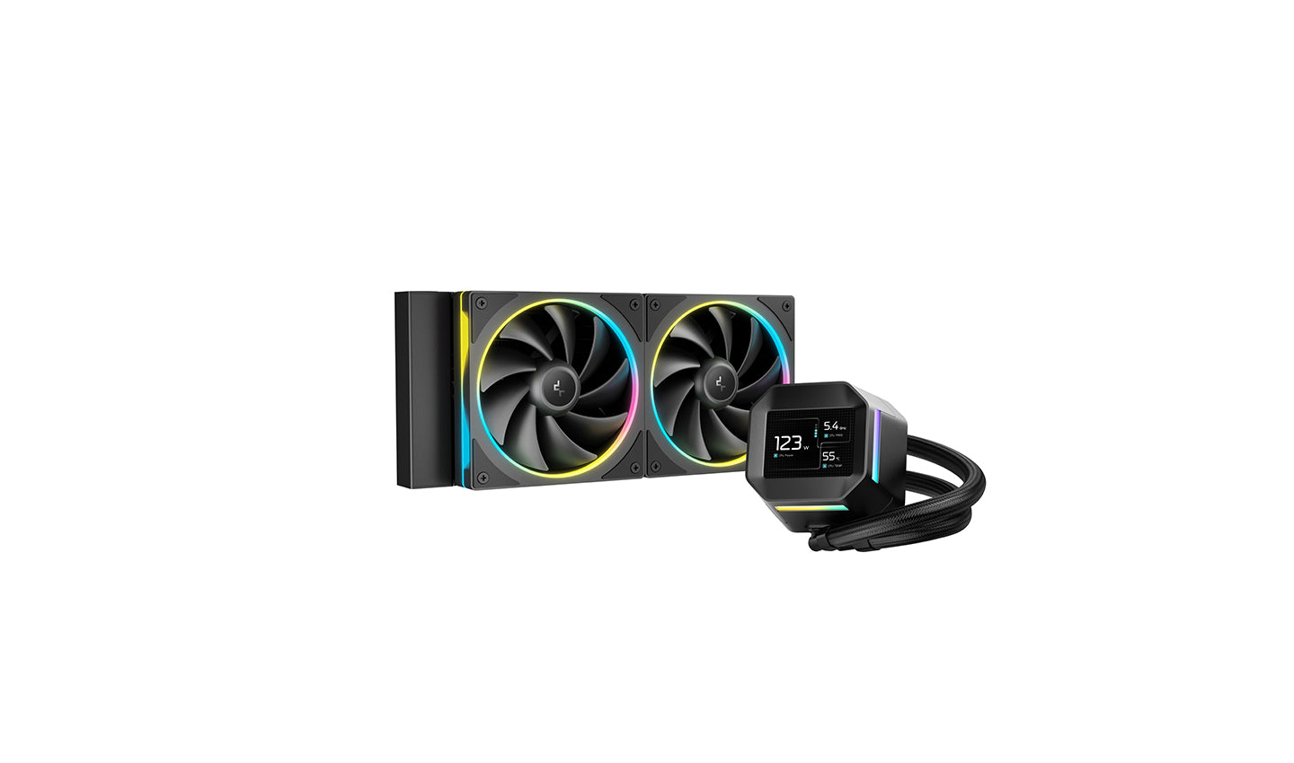 Deepcool LM240 Black 240mm 6th Gen ARGB Liquid Cooler with 2.4" LCD Screen