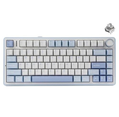 AULA F75 RGB Hot-Swap Mechanical Gaming Keyboard (Gray Wood Switch) (Black/Dark Blue/Orange, Blue/White/Dark Blue)