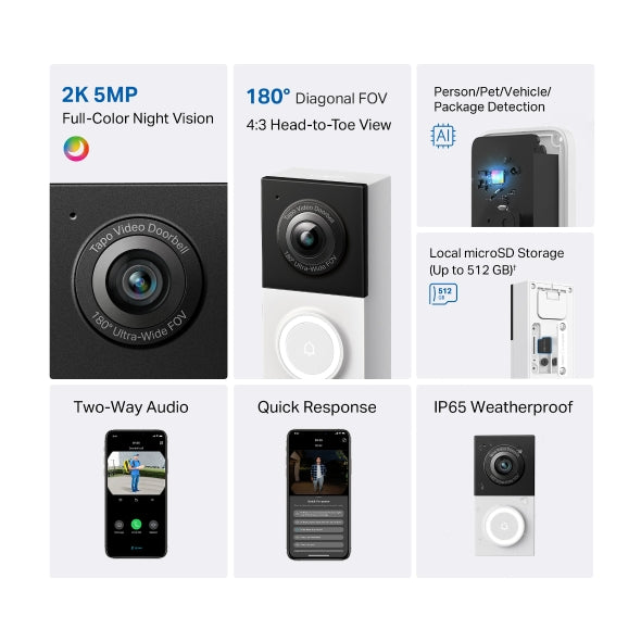 Tp-Link Tapo D130 I Tapo Smart Wired Video Doorbell