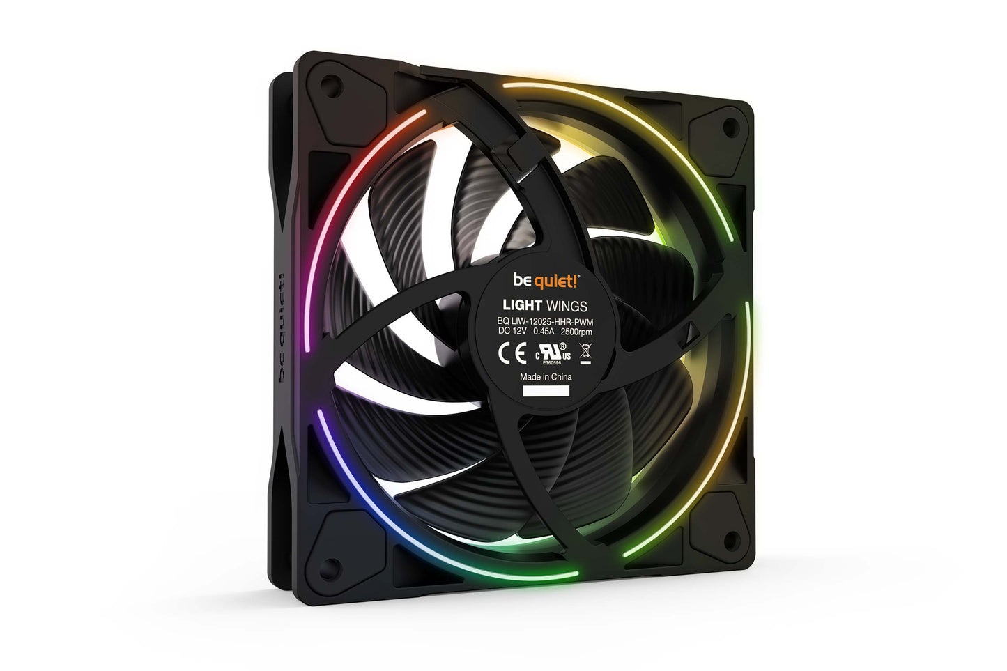 Be Quiet LIGHT WINGS 120mm PWM high-speed Triple-Pack Impressive Lighting, Superior Cooling (BL077)