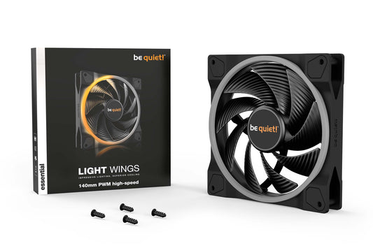 Be Quiet LIGHT WINGS 140mm PWM high-speed Impressive Lighting, Superior Cooling (BL075)