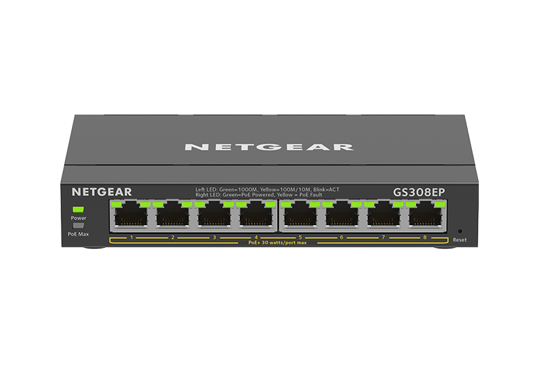 NETGEAR GS308EP-8-Port Gigabit Ethernet PoE+ Plus Switch (62W) (GS308EP-100NAS)