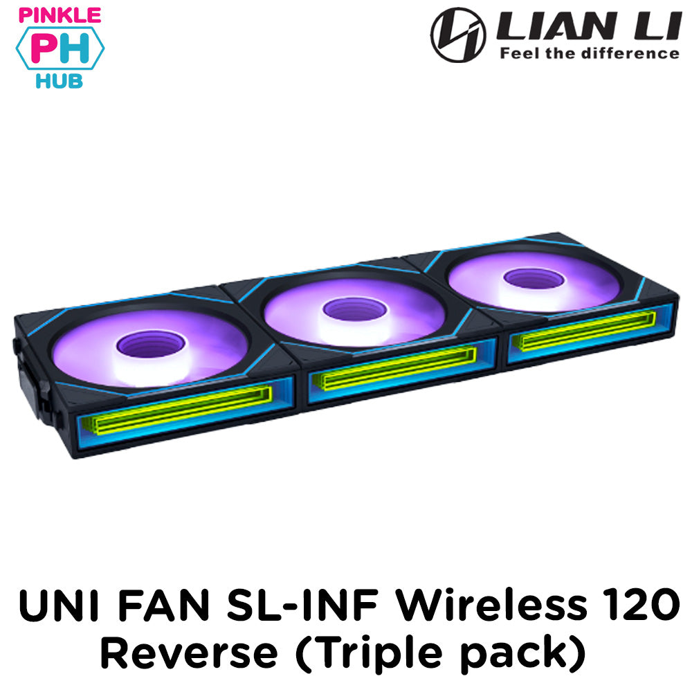 Lian Li UNI FAN SL-INF Wireless Reverse Blade 120mm Fans (Triple Pack)