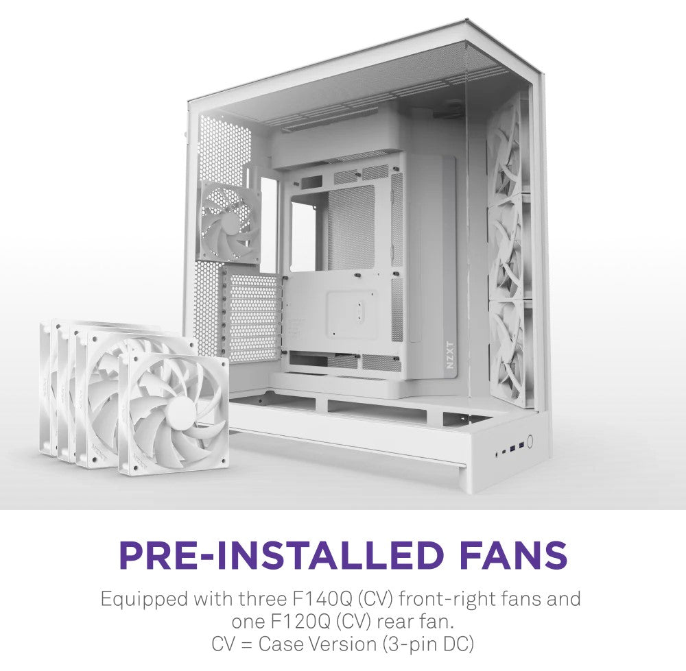 NZXT H9 Flow White Mid-Tower ATX Airflow Case
