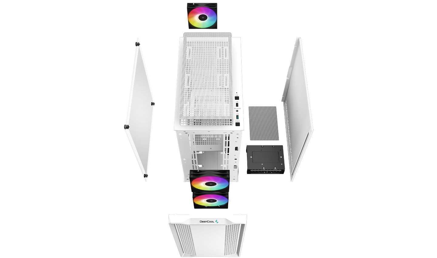 DEEPCOOL CC360 WH ARGB All-White Micro-ATX Case - 6933412774945 (R-CC360-WHAPM3-G-1)