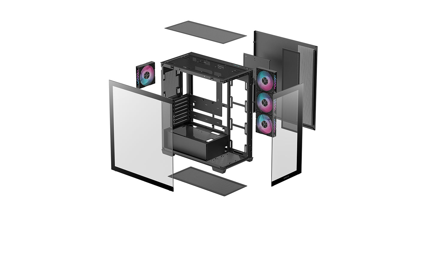 Deepcool CG580 4F, Tempered Glass, Black