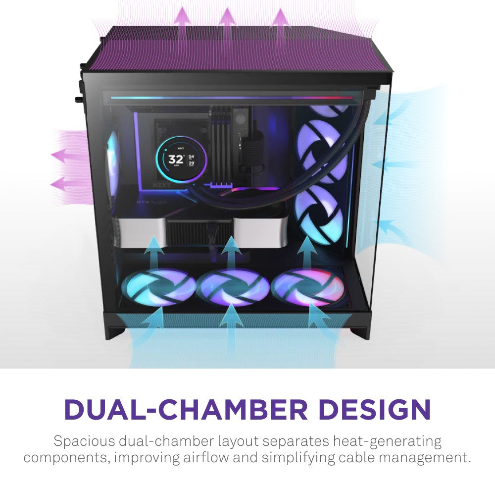 NZXT H9 Flow RGB+ Black Case