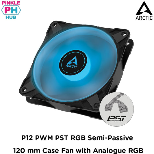 ARCTIC P12 PWM PST RGB Semi-Passive 120 mm Case Fan with Analogue RGB (ACFAN00186A)