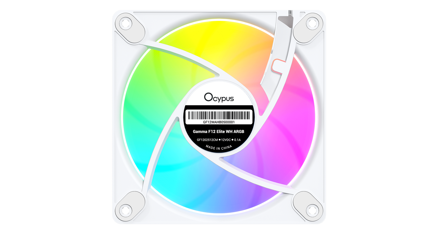 OCYPUS GAMMA F12 ELITE BLACK/WHITE ARGB REVERSE BLADE SINGLE FAN