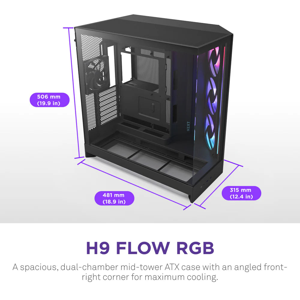 NZXT H9 Flow RGB+ Black Case