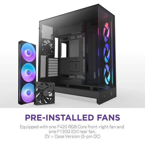 NZXT H9 Flow RGB Black Large Dual-Chamber Mid-Tower ATX Airflow Case with RGB