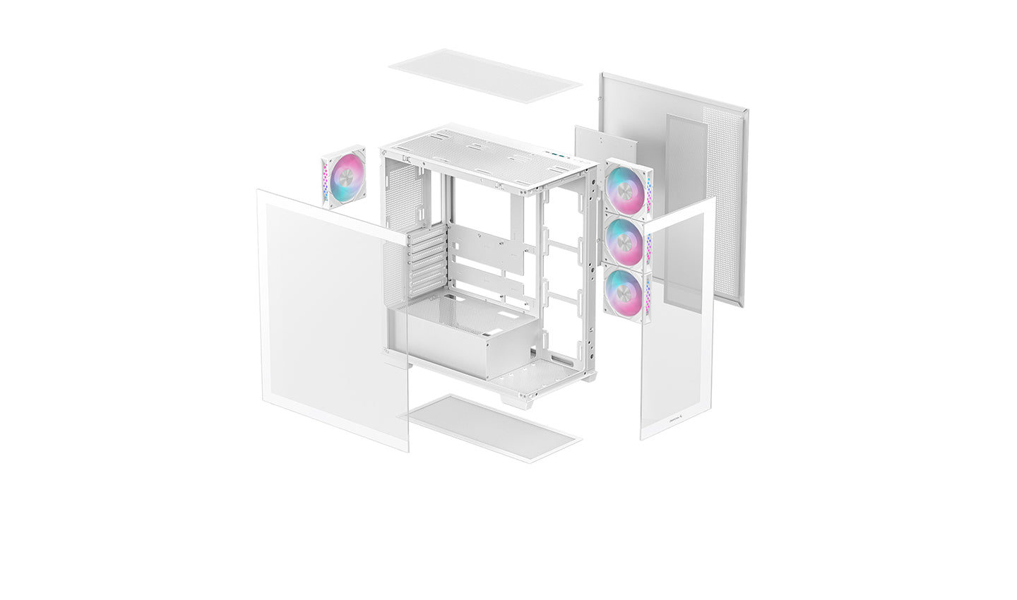 Deepcool CG580 4F, Tempered Glass, White