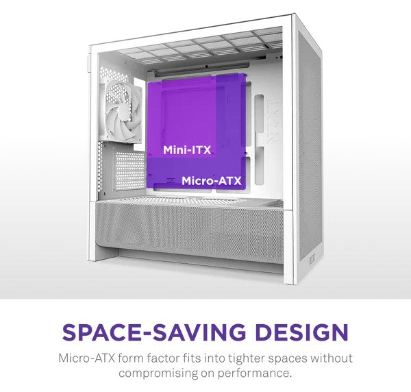 NZXT H3 Flow White Micro-ATX Airflow Case