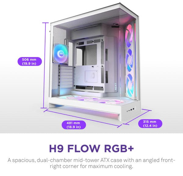 NZXT H9 Flow RGB+ White Case