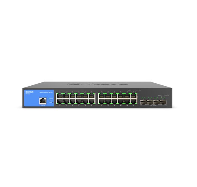 Linksys Business Switch - 24 Port (LGS328C) 24-Port Managed Gigabit Ethernet Switch with 4 10G SFP+ Uplinks TAA Complaint