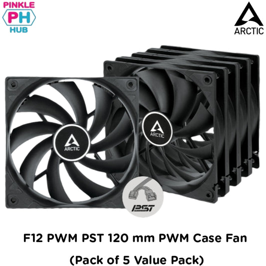 Arctic F12 PWM PST 120 mm PWM Case Fan (Pack of 5 Value Pack) (ACFAN00250A)
