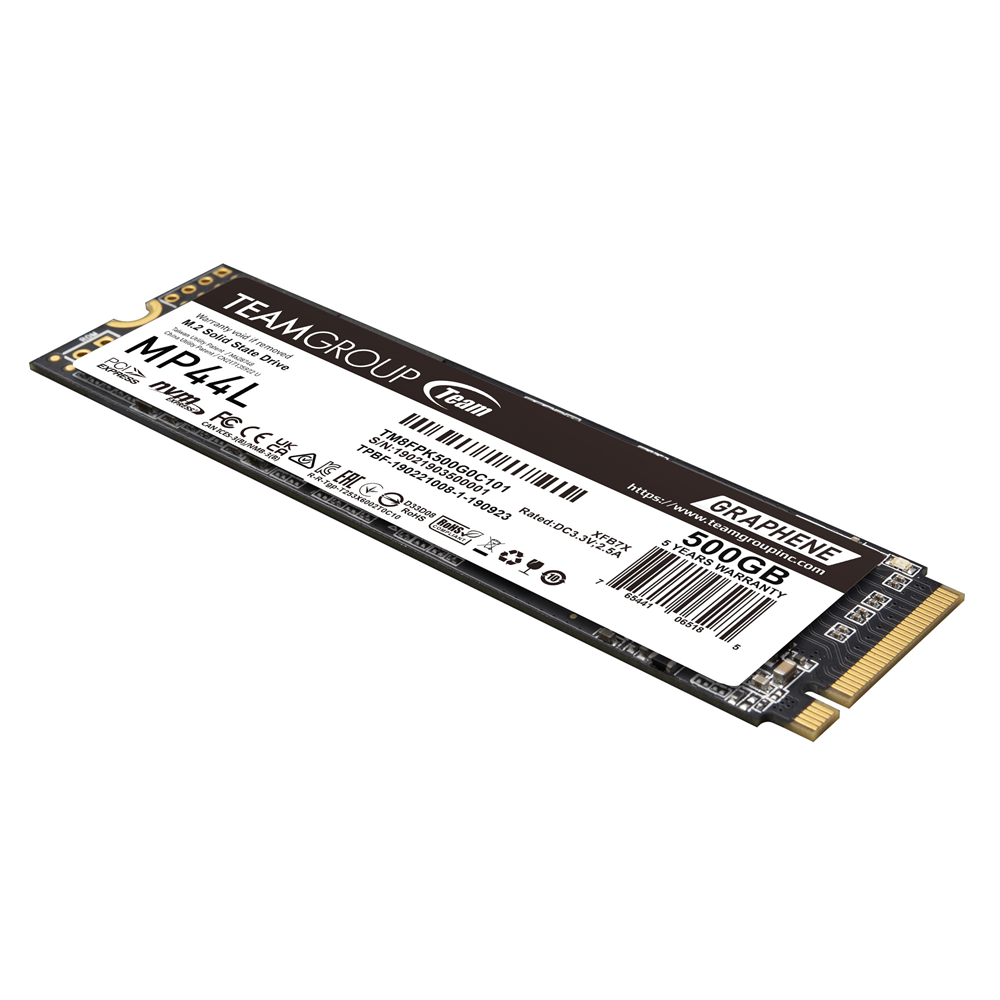 TEAMGROUP MP44L w/ Graphene Label (heat dissipating) SSD 500GB 5000 MB/s 2500 MB/s M.2 2280 PCIe