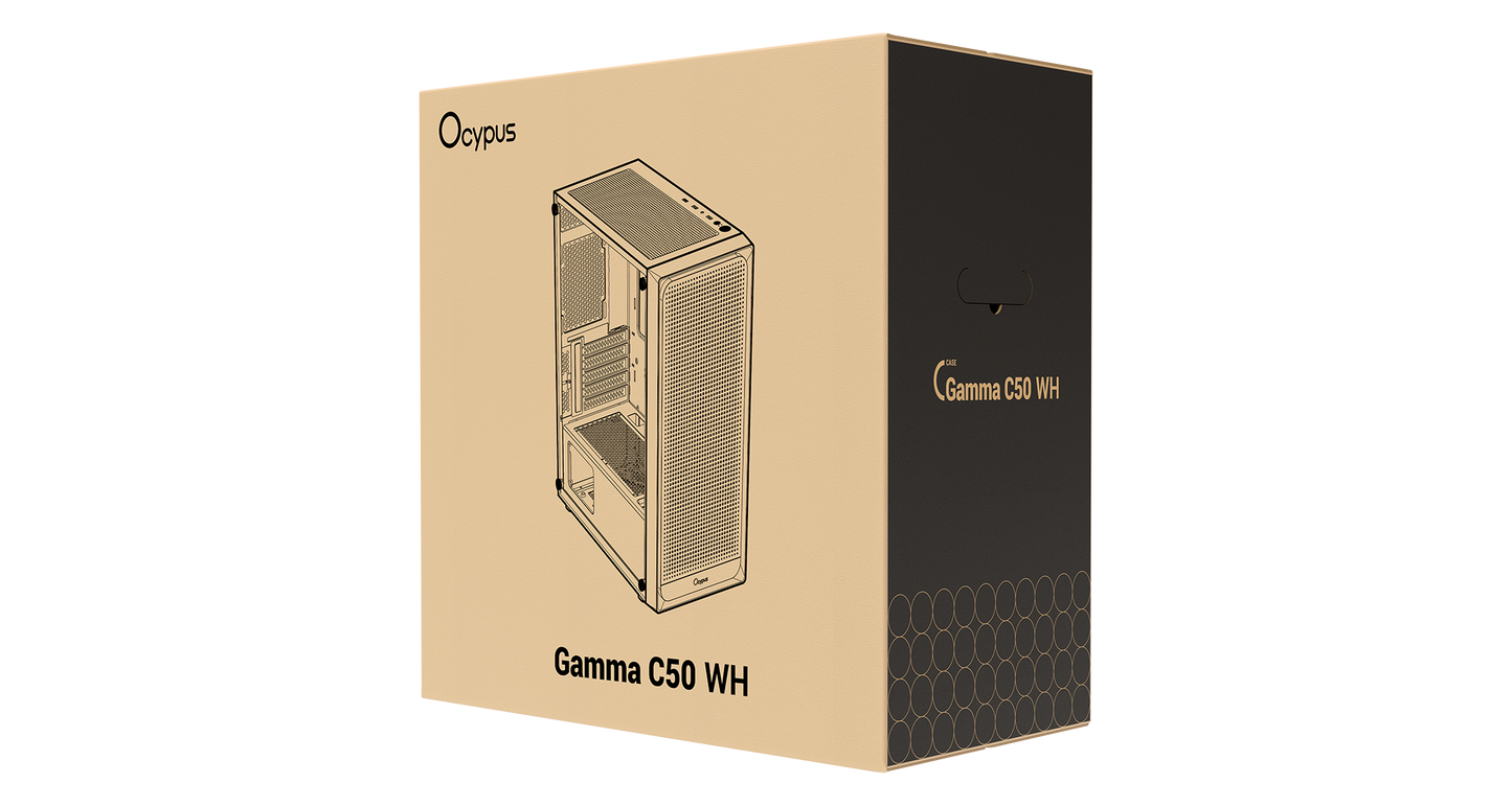 Ocypus Gamma C50 Mini-Tower Airflow Case with Mesh White/Black