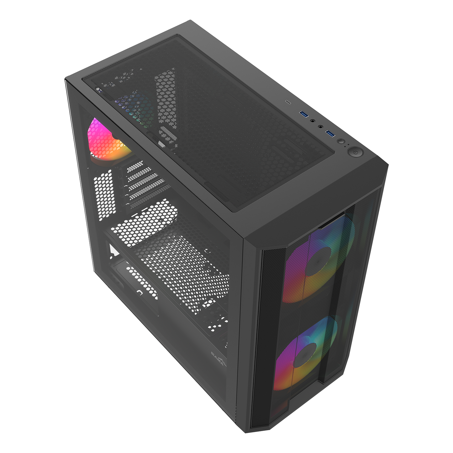 Sama S30 Mid-Tower with High Airflow Front Panel PC Case (Black)