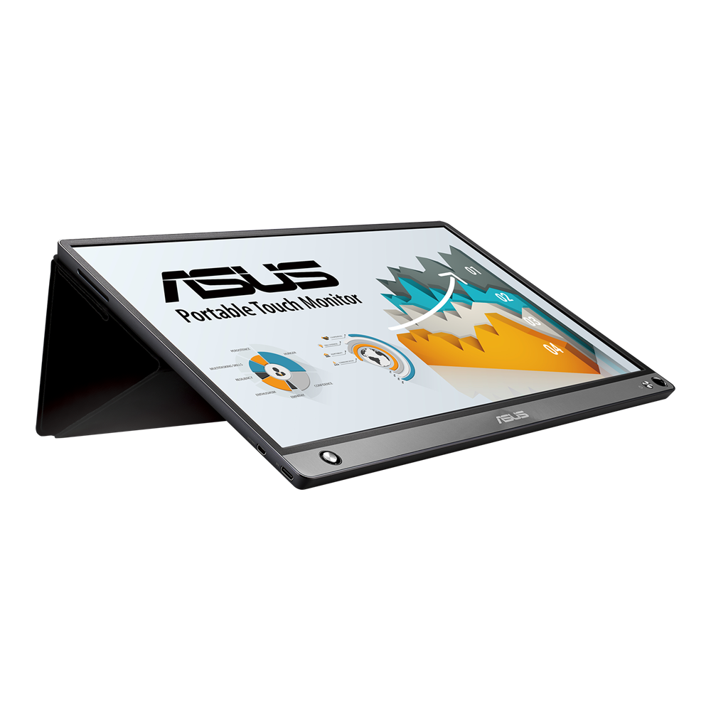 ASUS ZenScreen Touch (MB16AMT) USB portable monitor — 16 inch (15.6 inch viewable), IPS, Full HD, 10-point Touch, Built-in Battery, Hybrid Signal Solution, USB Type-C, Micro-HDMI, Compatible with Laptops, Smartphones, Gaming Consoles, and Cameras