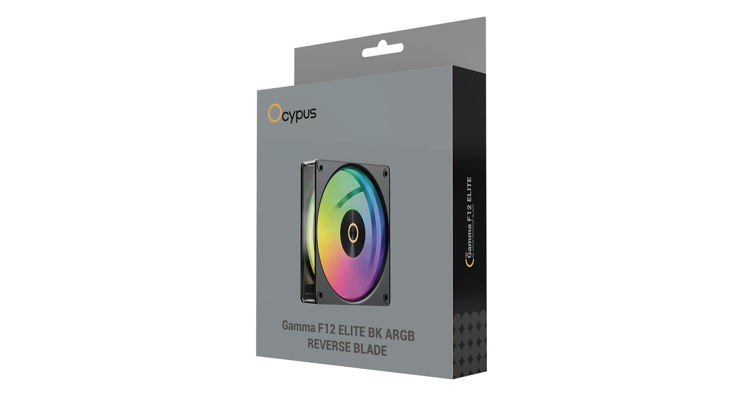 OCYPUS GAMMA F12 ELITE BLACK/WHITE ARGB REVERSE BLADE SINGLE FAN
