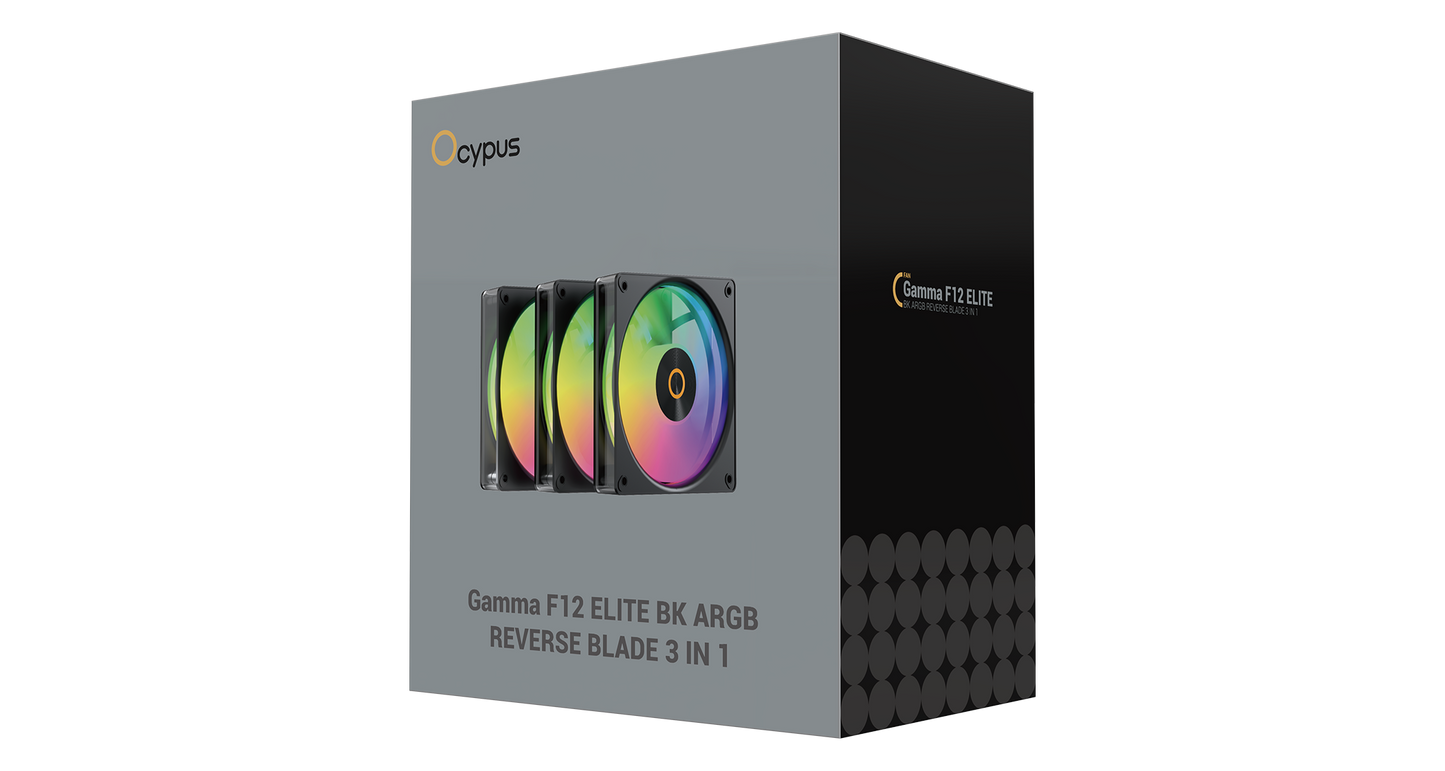 OCYPUS GAMMA F12 ELITE BLACK/WHITE ARGB REVERSE BLADE 3 IN 1
