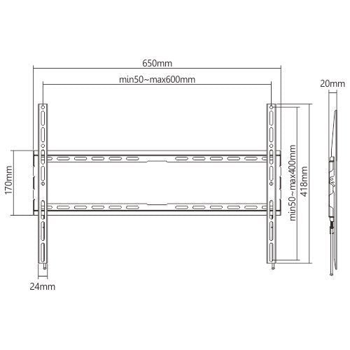 BRATECK Super Economy Low-Profile Fixed TV Wall Mount