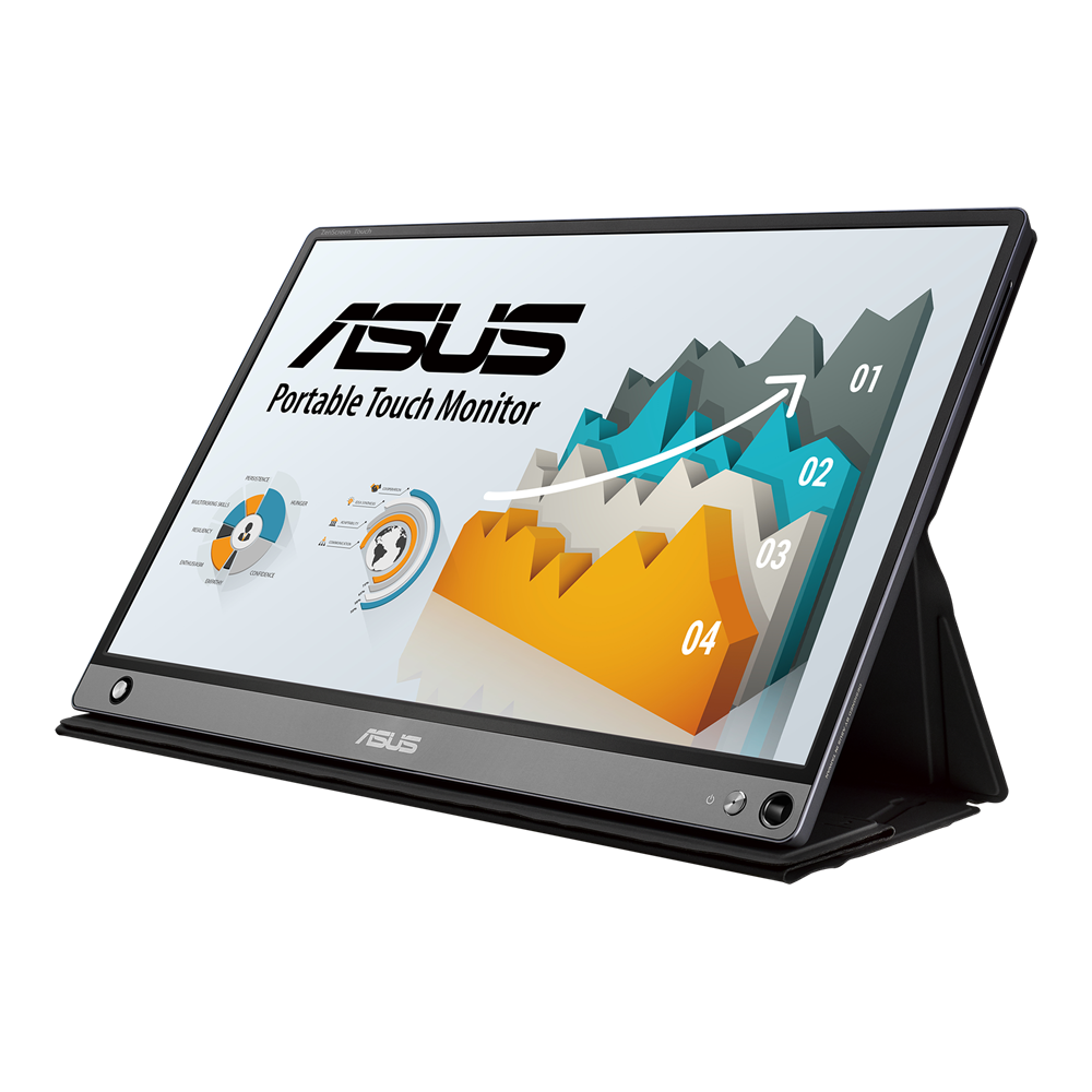 ASUS ZenScreen Touch (MB16AMT) USB portable monitor — 16 inch (15.6 inch viewable), IPS, Full HD, 10-point Touch, Built-in Battery, Hybrid Signal Solution, USB Type-C, Micro-HDMI, Compatible with Laptops, Smartphones, Gaming Consoles, and Cameras
