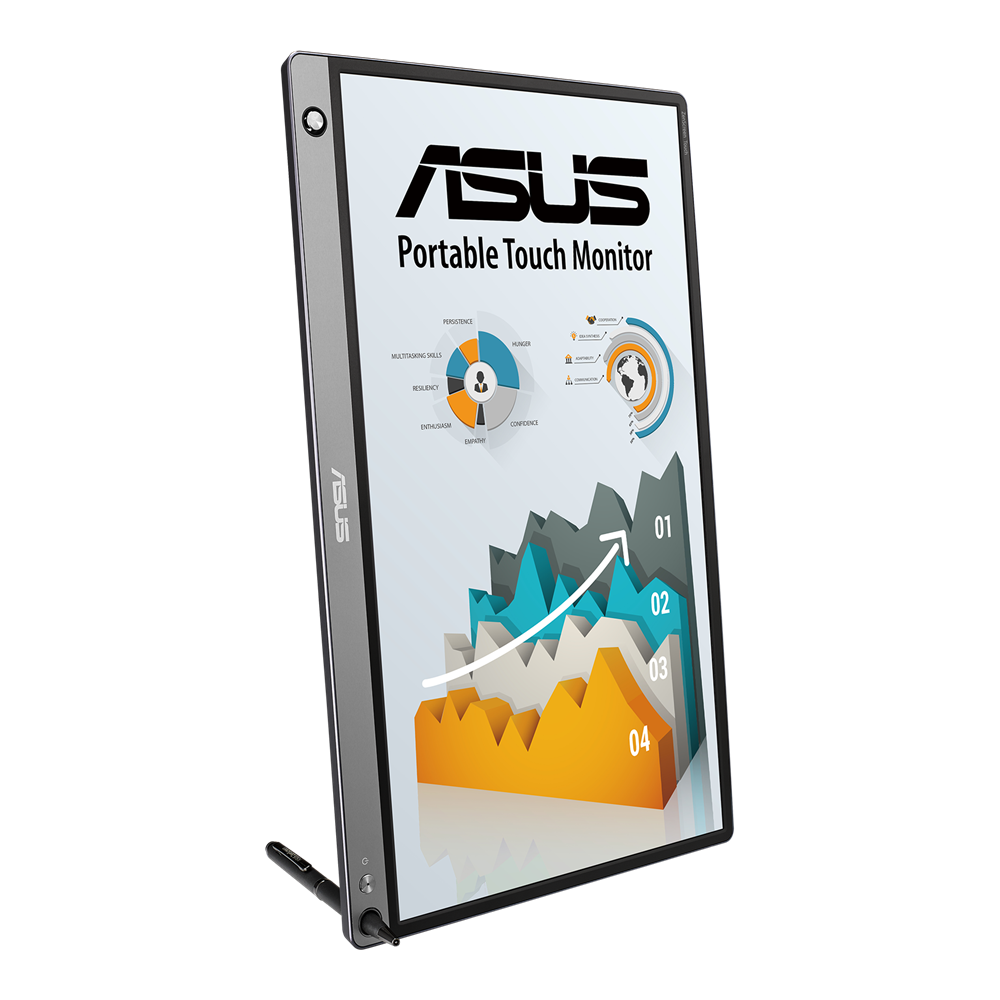 ASUS ZenScreen Touch (MB16AMT) USB portable monitor — 16 inch (15.6 inch viewable), IPS, Full HD, 10-point Touch, Built-in Battery, Hybrid Signal Solution, USB Type-C, Micro-HDMI, Compatible with Laptops, Smartphones, Gaming Consoles, and Cameras