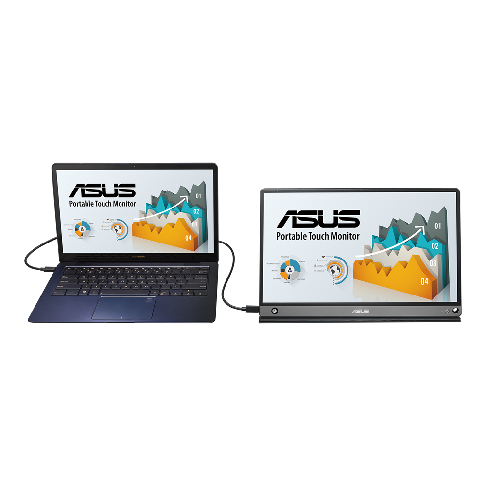 ASUS ZenScreen Touch (MB16AMT) USB portable monitor — 16 inch (15.6 inch viewable), IPS, Full HD, 10-point Touch, Built-in Battery, Hybrid Signal Solution, USB Type-C, Micro-HDMI, Compatible with Laptops, Smartphones, Gaming Consoles, and Cameras