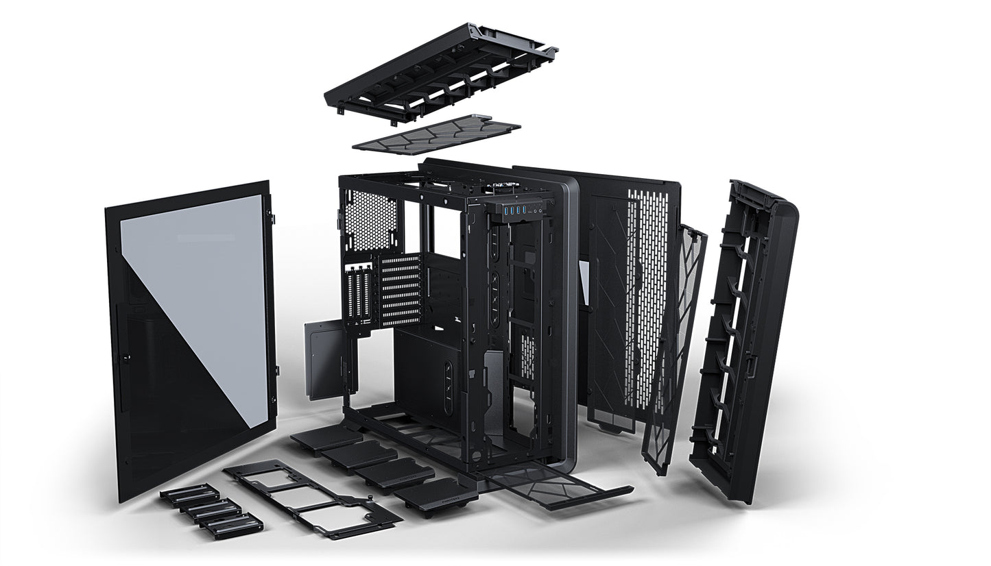Phanteks Enthoo 719 High Performance Full Tower Case – Tempered Glass, Aluminum panels, dual system/psu support, massive storage, Fan Hub, Digital-RGB lighting (PH-ES719LTG)