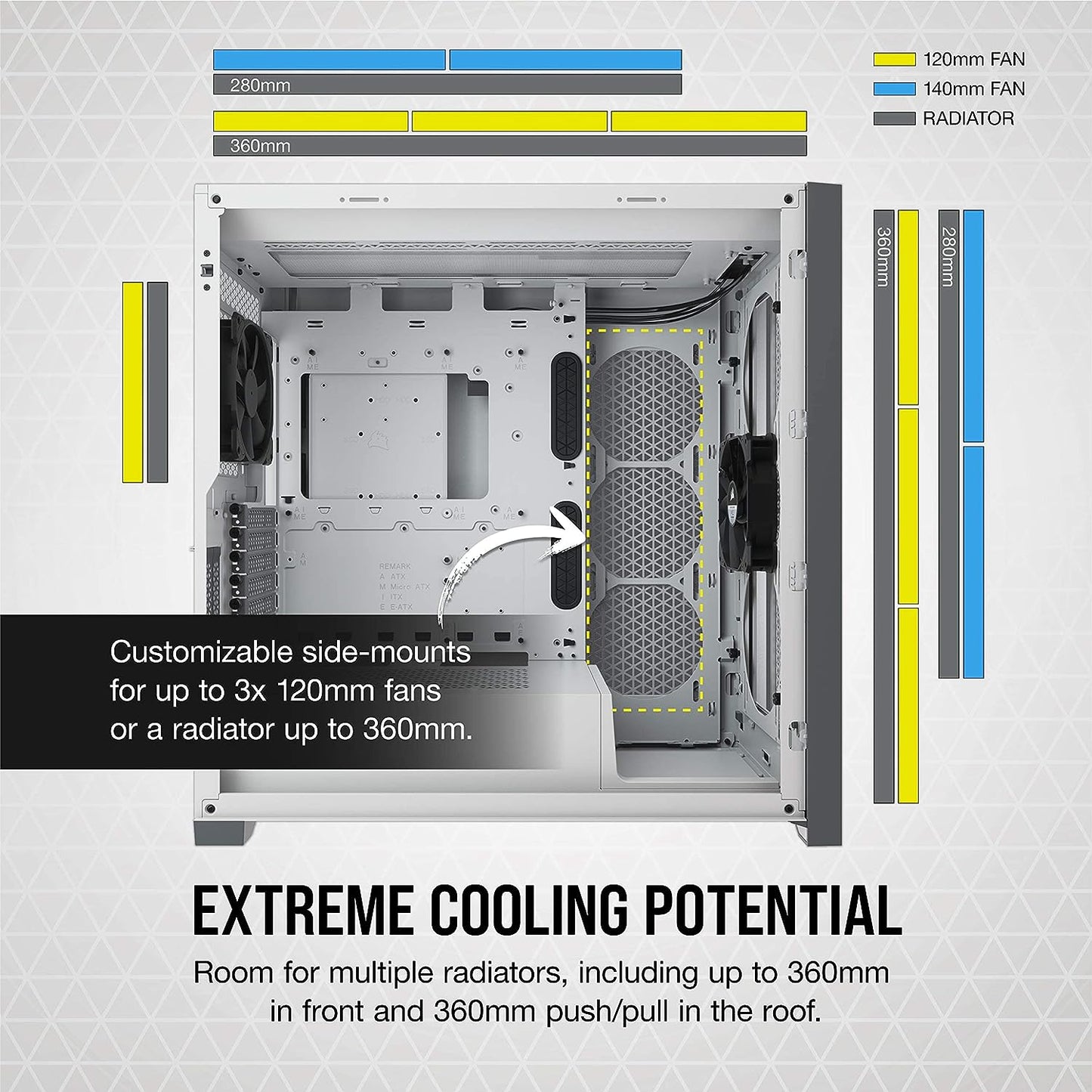 Corsair 5000D AIRFLOW Tempered Glass Mid-Tower ATX PC Case — White (CS-CC-9011211-WW)