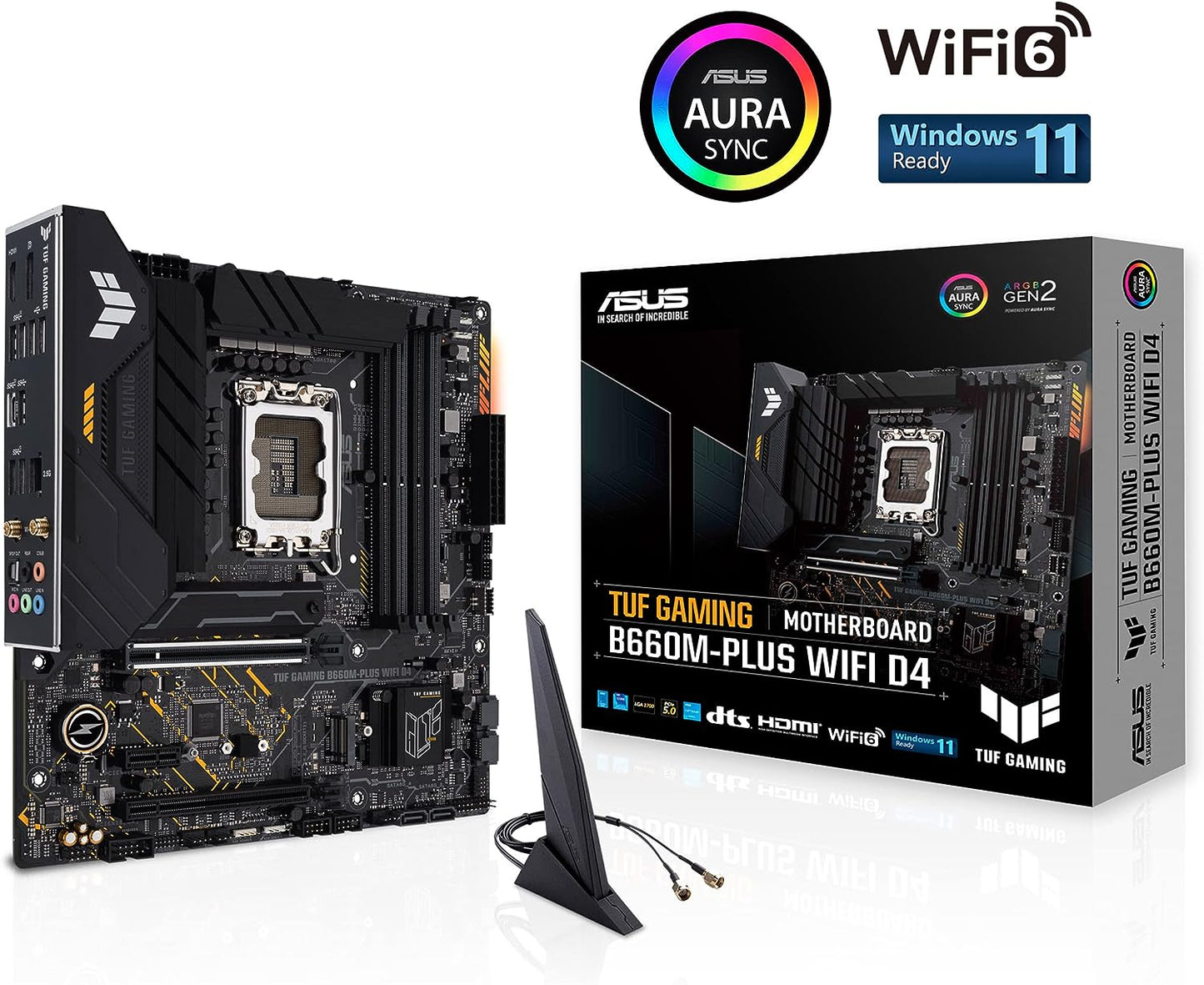 ASUS TUF GAMING B660M-PLUS WIFI D4, Intel® LGA 1700 socket: Ready for 13th & 12th Gen Intel Core™ processors ,PCIe 5.0 slot, PCIe 4.0 M.2 slots