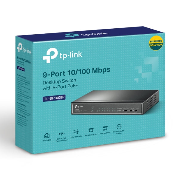 Tp-Link TL-SF1009P I 9-Port 10/100Mbps Desktop Switch with 8-Port PoE+