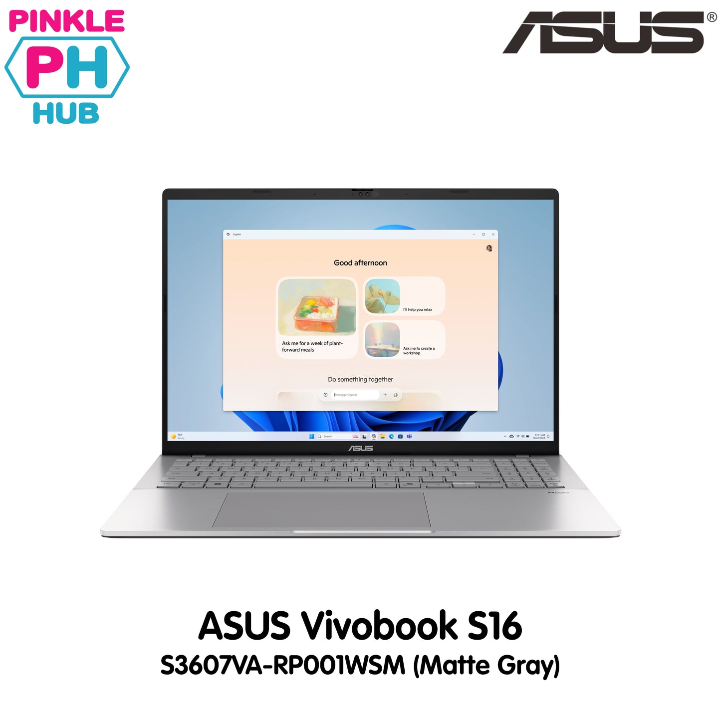 Asus Vivobook S16 S3607VA-RP001WSM (Matte Gray) | 16Inch WUXGA 144Hz | Intel Core i5-13420H | 16GB RAM | 512GB SSD | Win11
