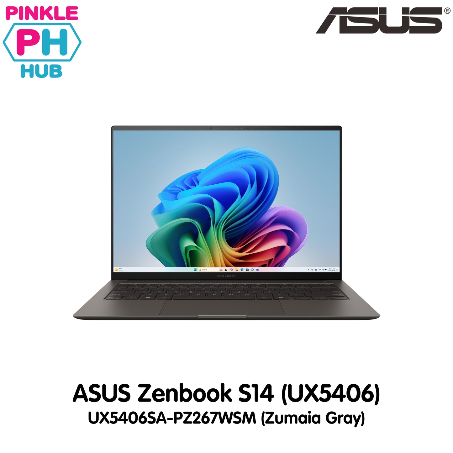 Asus Zenbook S14 UX5406SA-PZ267WSM (Zumaia Gray)| 14inch 3K OLED 120Hz Touch | Core Ultra 7 258V | 32GB RAM | 1TB SSD | Intel Arc | WIN11