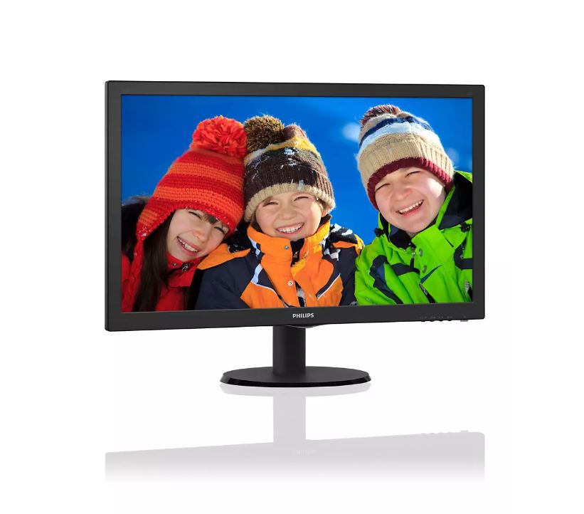 Philips 243V5QHSBA/71 23.6" W-LED Monitor | With Vesa mount 100x 100mm | Connectivity : VGA, DVI, HDMI(VGA Cable Included) | Full HD Resolution: 1920 x 1080 | Warranty : 3 years 3/3/0