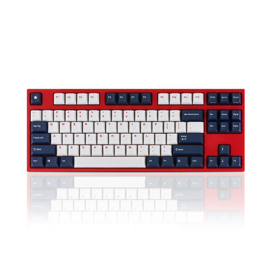 Leopold FC750R White Blue Star PD TKL Double Shot PBT Mechanical Keyboard