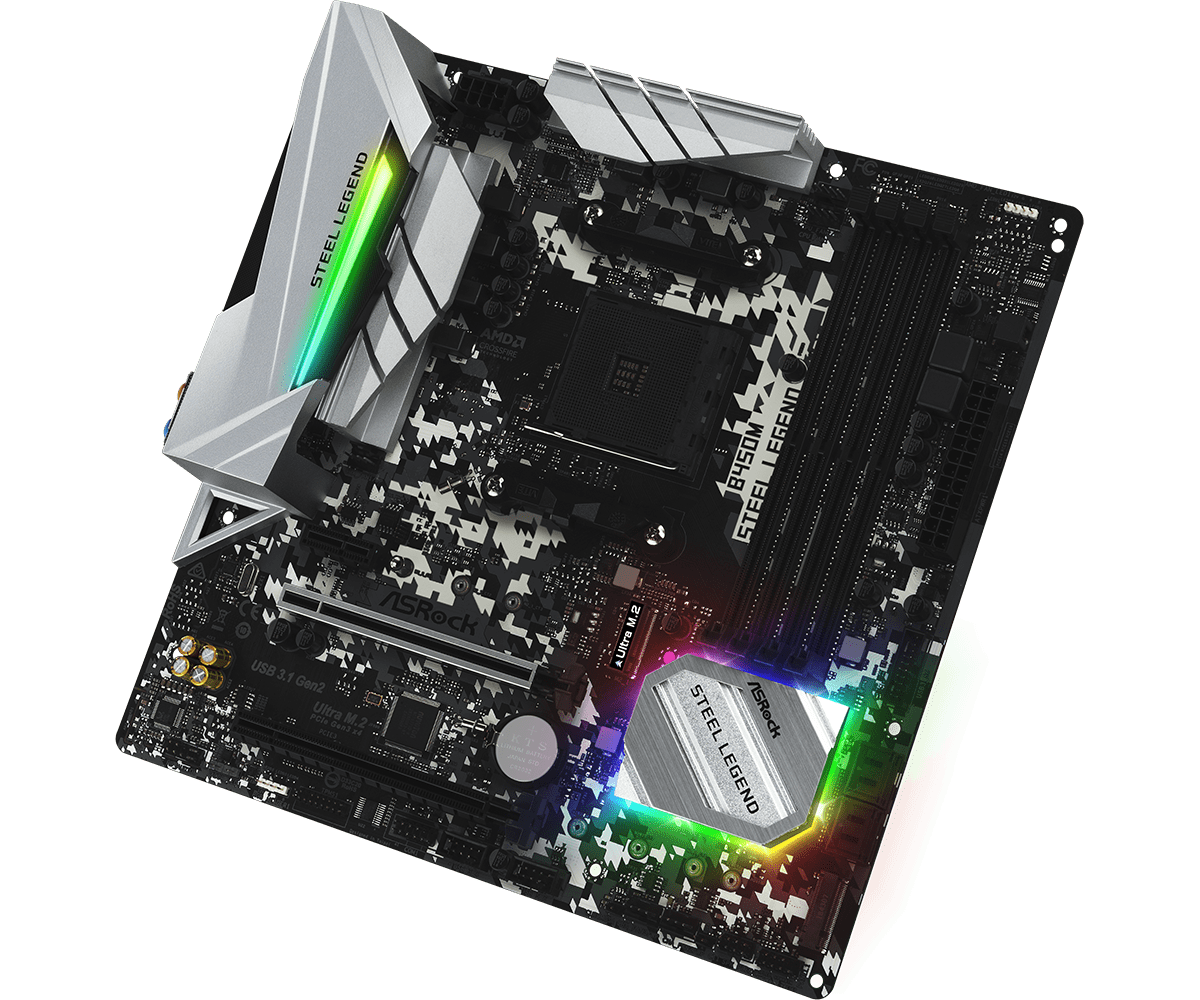 ASRock B450M Steel Legend Supports AMD AM4 Socket Ryzen™ 2000, 3000, 4000 G-Series, 5000 and 5000 G-Series Desktop Processors