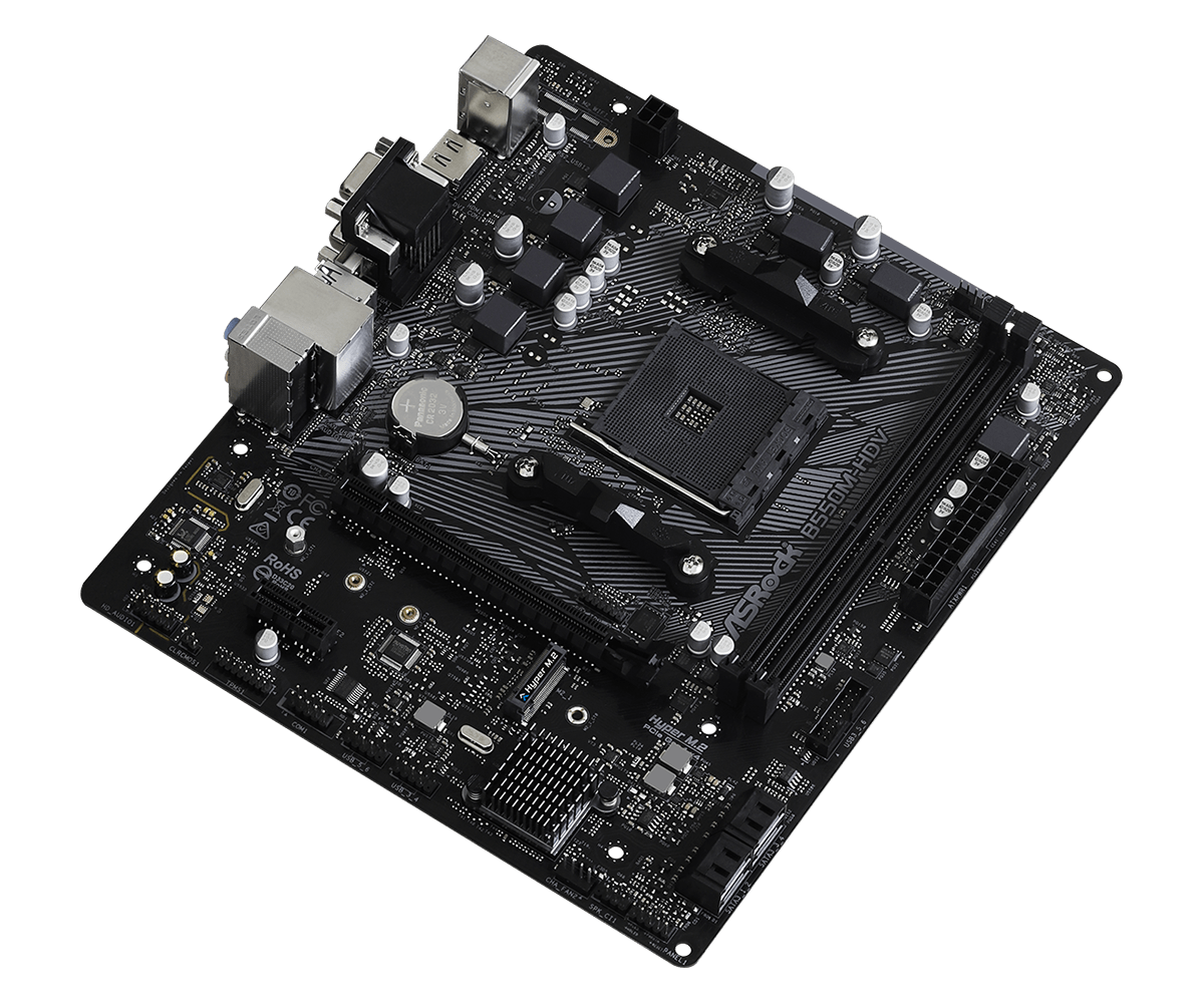 ASRock B550M-HDV Supports AMD AM4 Socket Ryzen™ 3000, 3000 G-Series, 4000 G-Series, 5000 and 5000 G-Series Desktop Processors*