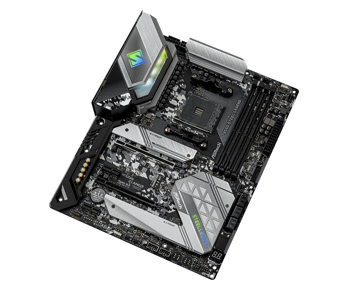 ASRock B550 Steel Legend Supports AMD AM4 Socket Ryzen™ 3000, 3000 G-Series, 4000 G-Series, 5000 and 5000 G-Series Desktop Processors*