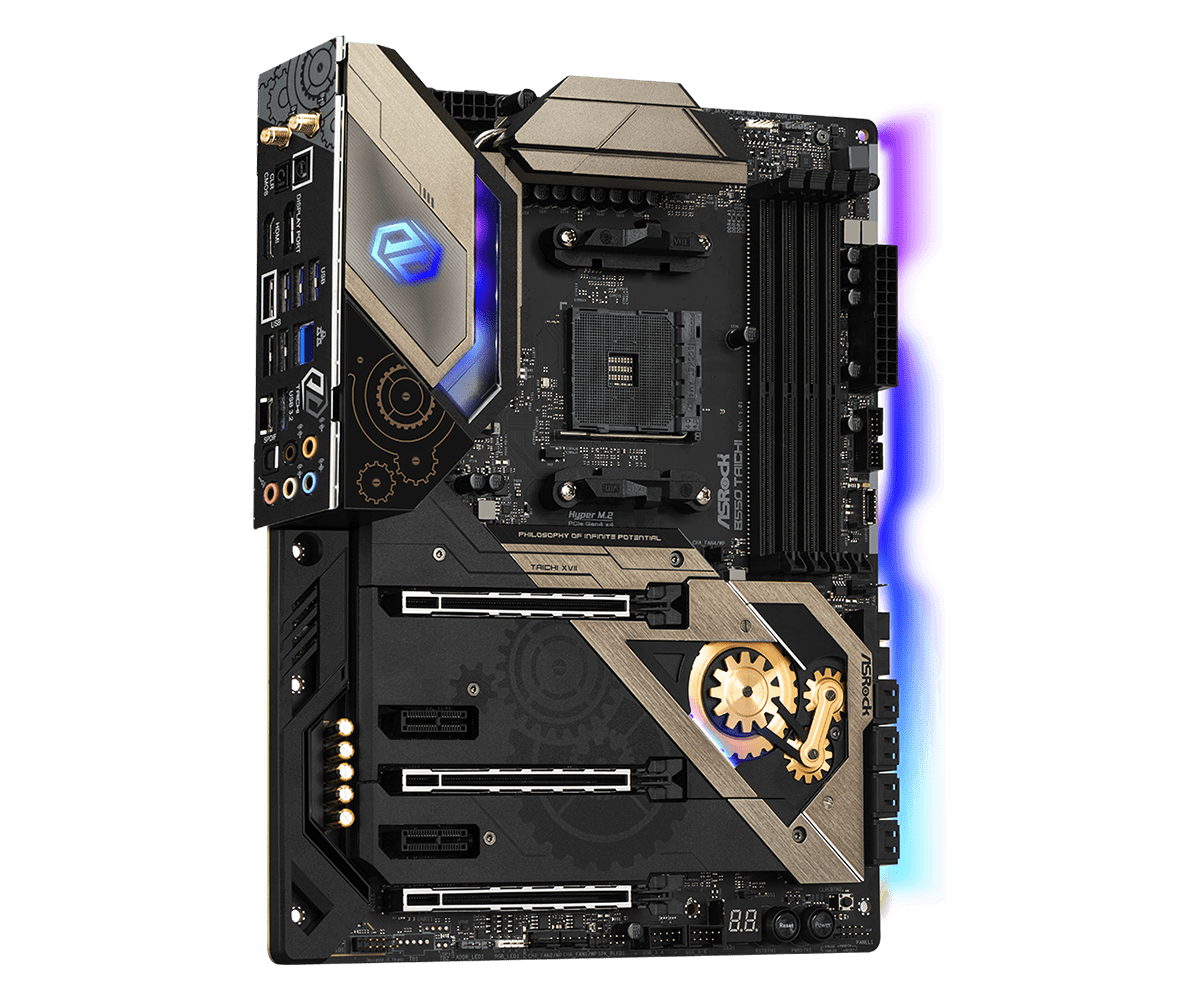 ASRock B550 Taichi Supports AMD AM4 Socket Ryzen™ 3000, 3000 G-Series, 4000 G-Series, 5000 and 5000 G-Series Desktop Processors