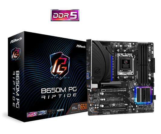 ASRock B650M PG Riptide Supports AMD Ryzen™ 7000 Series Processors and  DDR5 6200MHz