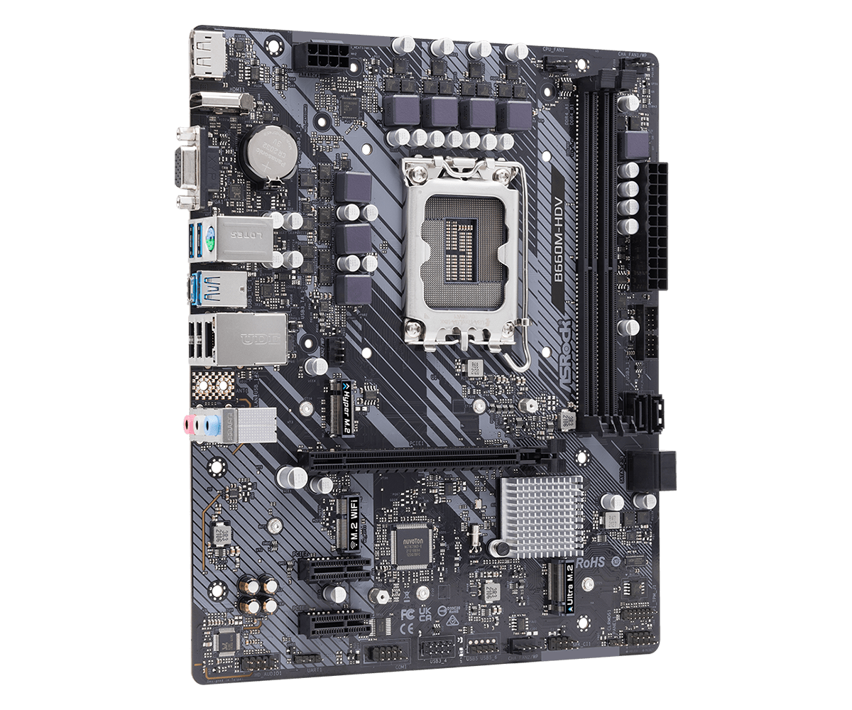 ASRock B660M-HDV Supports 13th Gen & 12th Gen and next gen Intel® Core™ Processors (LGA1700), Supports DDR4 5066MHz (OC)