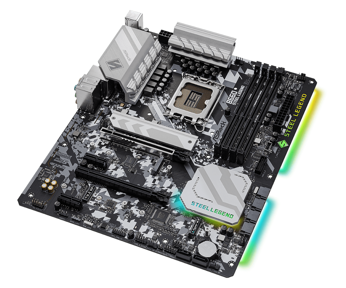 ASRock B660 Steel Legend Supports 13th Gen & 12th Gen and next gen Intel® Core™ Processors (LGA1700), Supports DDR4 5000MHz (OC)