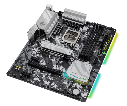 ASRock B660 Steel Legend Supports 13th Gen & 12th Gen and next gen Intel® Core™ Processors (LGA1700), Supports DDR4 5000MHz (OC)