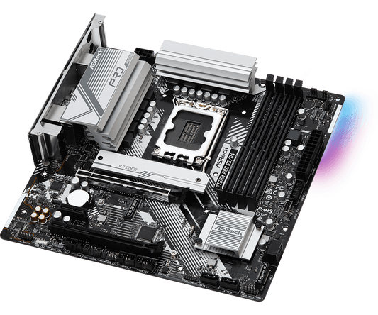 ASRock B760M Pro RS/D4 Supports 13th Gen & 12th Gen and next gen Intel® Core™ Processors (LGA1700),Supports DDR4 5333MHz (OC)