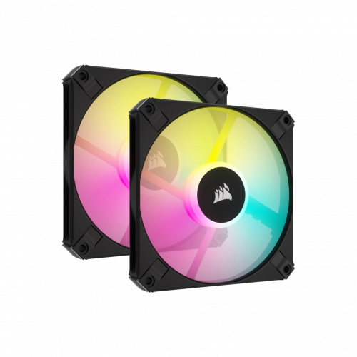 Corsair iCUE AF120 RGB SLIM 120mm PWM Fluid Dynamic Bearing Fan, Twin Pack