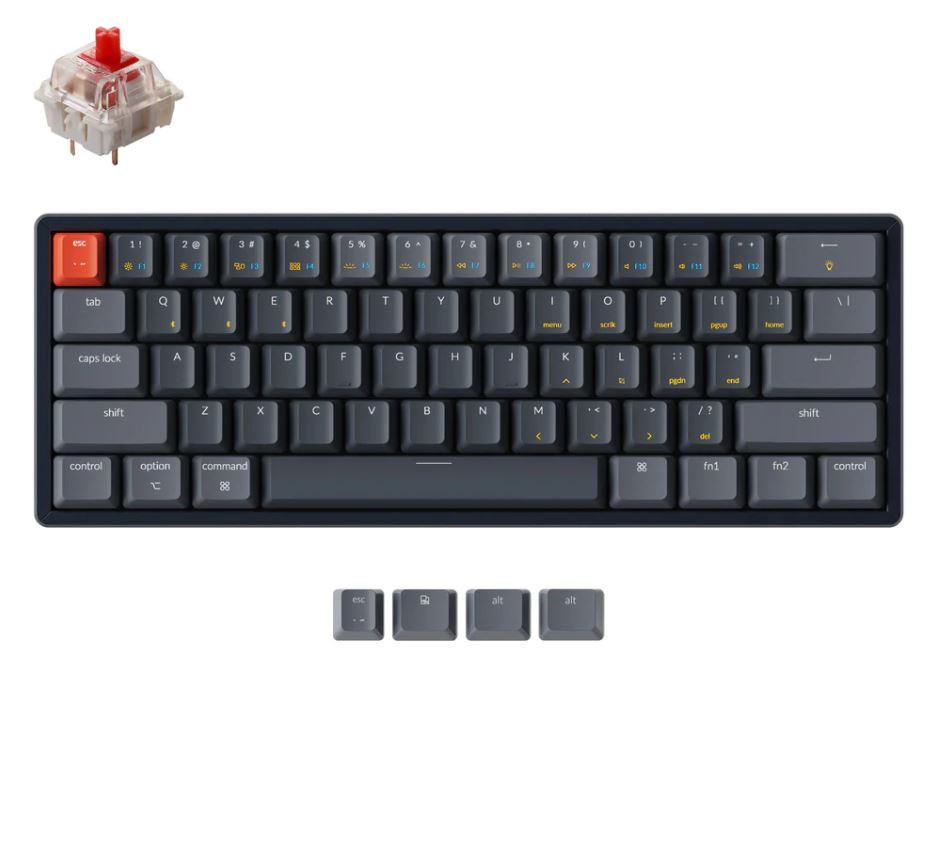 Keychron K12 Wireless Mechanical Keyboard RGB Backlight Aluminum Red Switch (K12C1)