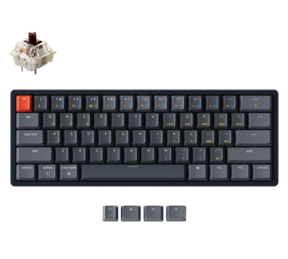 Keychron K12 Wireless Mechanical Keyboard RGB Backlight Aluminum Brown Switch (K12C3)
